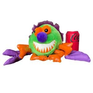 Vintage Spider Plush Neon Whimsical Vinyl Fangs Pleather RARE Stuffed Toy READ